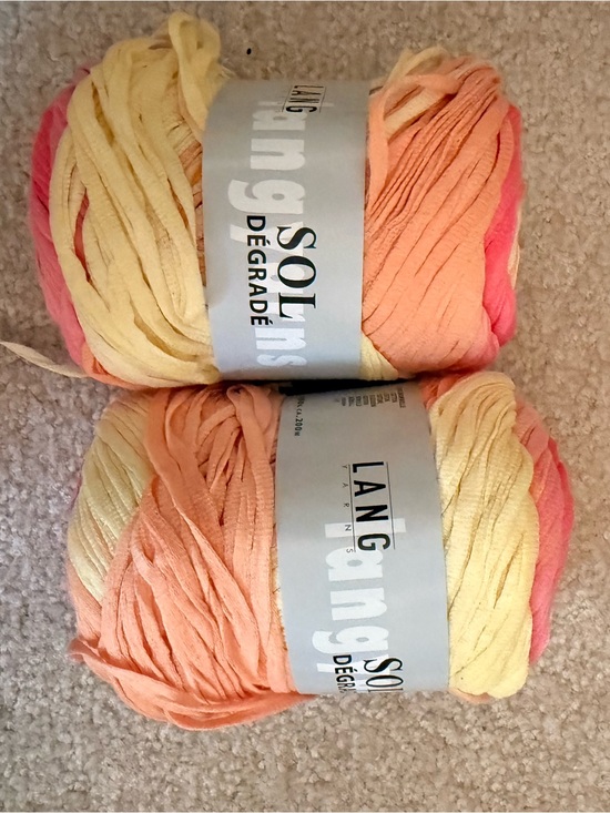 LANG Other - Sol Degrade Gradient Ribbon Yarn - Peach, Yellow, Pink